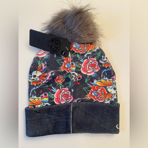 Ed Hardy Pom Beanie NEW! - Picture 4 of 4